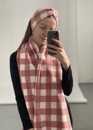 Шарф из флиса розовый