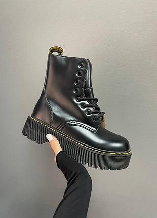 Ботинки жіночі доктор мартінс зимні dr.martens 1460 black high zip fur, жіночі черевики зимні, ботинки женские доктор мартинс жадон