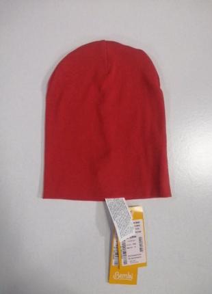 Шапка червона бембі
