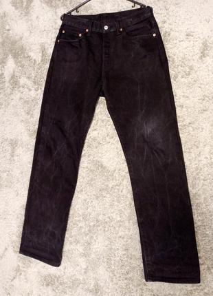 Джинси штани штани чорні levis 501 wpl 423 black fade 30/30 mens men selvedge black jeans джинса