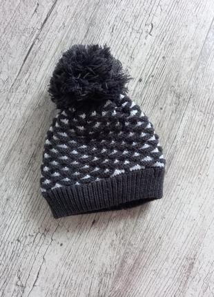 Дуже тепла шапка, шапочка для хлопчик зима зимова з помпоном на флісі2 фото