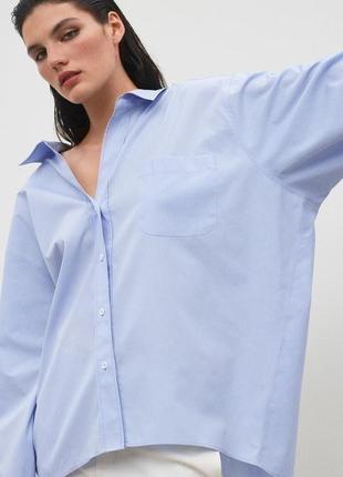 Zara рубашка  из поплина в стиле super оверсайз из новых коллекций /6757/