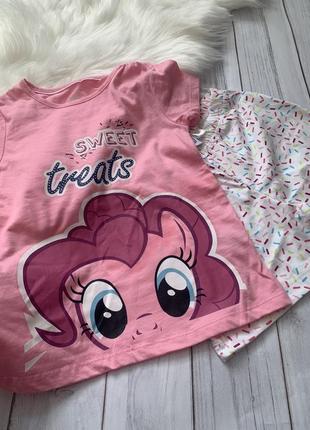 Піжамна на дівчинку 2-4 роки: шорти та футболка