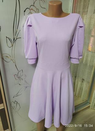Распродажа сиреневое,лавандовое романтичное платье,с рукавами лютарами2 фото
