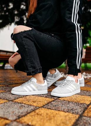 Женские кроссовки , кеды  adidas gazelle grey #адидас5 фото