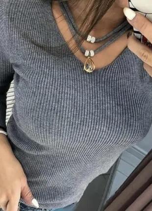 Облягаючий светр зі шнурком 42-44 (в кольорах)