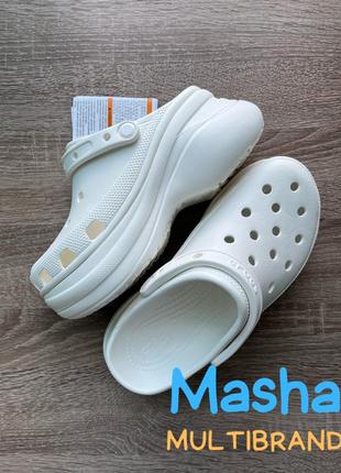 Крокси бає на платформі білі , crocs classic bae clog , бае белые кроксы3 фото