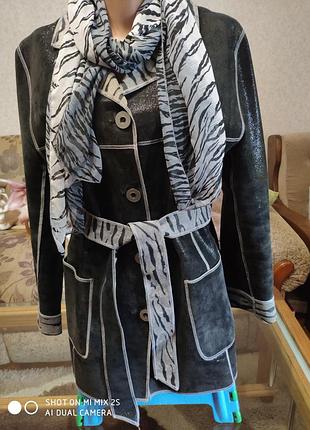 Куртка двусторонняя кожа 💯%+шарфик