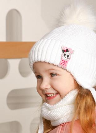 Зимовий комплект шапка+ хомут для дівчаток2 фото