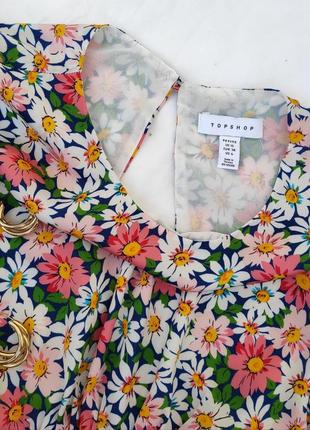 Цветочное платье с открытой спинкой ✨ topshop✨ платье в цветочный принт открытая спина6 фото