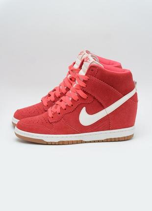 Нові кросівки на платформі nike dunk sky hi fusion red/sail розмір - us7.5 (24.5 см) 38.5