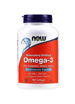 Омега-3, omega-3, now foods, 100 гелевих капсул