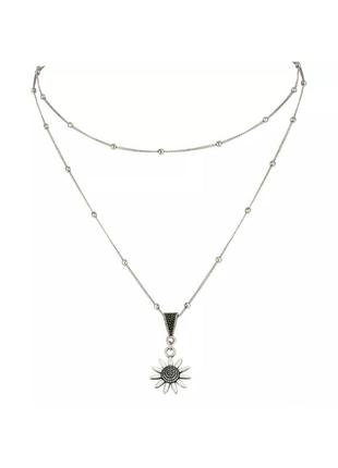 Масивний ланцюг на шию багатошаровий ланцюг на шию підвіска на шию з квіткою