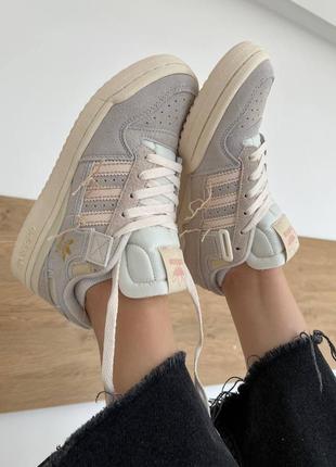 Adidas forum beige жіночі крутезні повсякденні кросівки замша бежеві новинка топовые женские бежевые серые кроссовки на каждый день