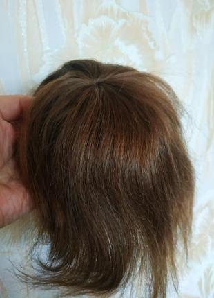 Накладка топпер шиньон на макушку 100%натуральный волос9 фото