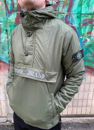 Мужская хаки анорак stone island чоловіча хакі анорак stone island