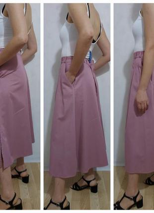 Котоновая юбка цвета чайной розы peter hahn6 фото