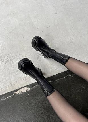 Челси высокие ботинки кожаные на замок сапоги5 фото