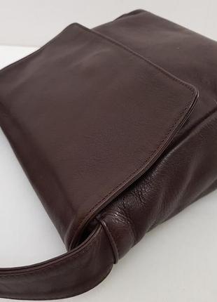 Стильная кожаная сумка tula красивого шоколадного цвета5 фото