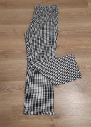 Натуральние штани брюки прямі в гусиную лапку большой розмер5 фото