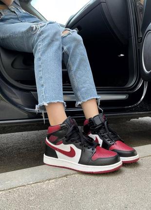 Женские кроссовки nike air jordan 1 retro high black cherry7 фото