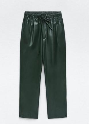 Нові жіночі брюки зі штучної шкіри високої якості зара, оригінал, розмір xl