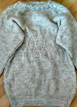 Шерстяной свитер серый xl1 фото