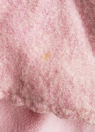 Теплый детский шарф девочке 3-6 л 98-116см шерсть ангора флис розовый6 фото