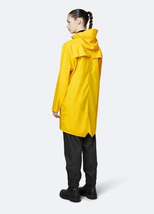 Дощовик водонепроникна куртка жіноча чоловіча бренд rains 1202 long jacket жовтий 04 yellow оригінал.2 фото