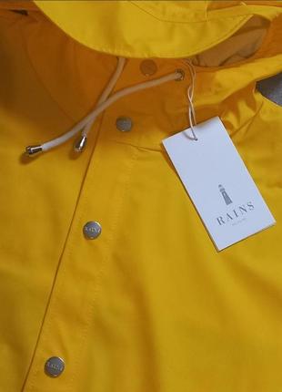 Дощовик водонепроникна куртка жіноча чоловіча бренд rains 1202 long jacket жовтий 04 yellow оригінал.9 фото