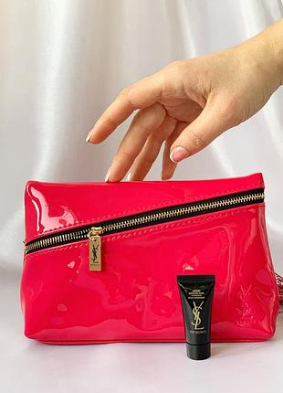 Косметический набор yves st. laurent make up purse pink and ysl instant moisture glow1 фото