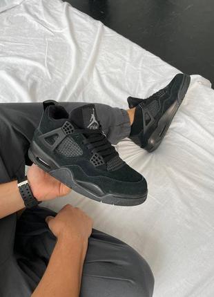 Чоловічі кросівки nike air jordan 4 « black cat »/ мужские кроссовки найк аир джордан / чёрные