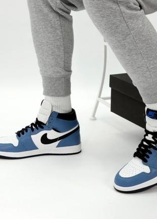 Мужские высокие кожаные кроссовки nike j0rdan 1 retro#найк8 фото