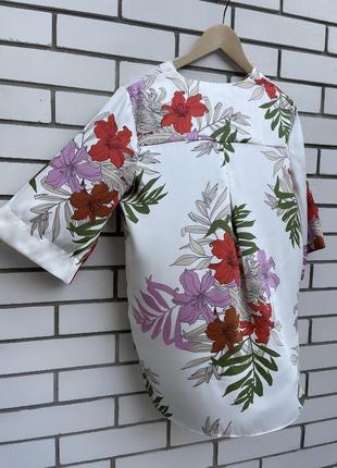 Квіткова атласна блузка в білизняному ,піжамному стилі zara8 фото