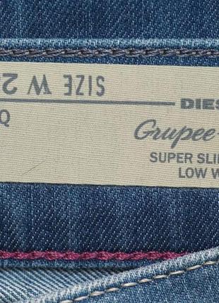 Женские джинсы diesel голубого цвета, низкая посадка skinny.5 фото