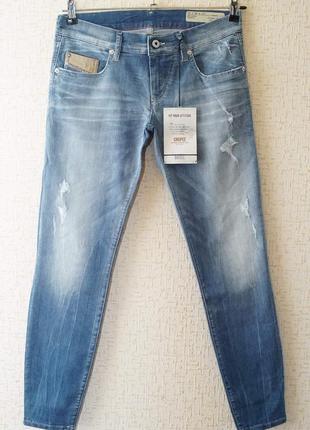 Женские джинсы diesel голубого цвета, низкая посадка skinny.1 фото