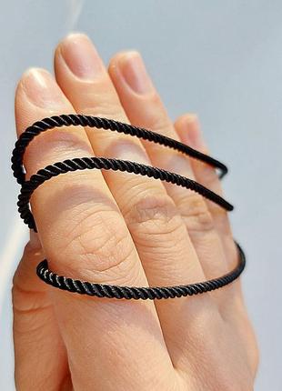Шнурок шелковый с серебряной застежкой  милан3 фото