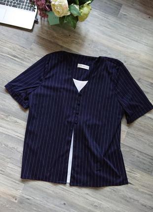 Стильная женская блуза в полоску блузка блузочка кофта большой размер батал 50/52/54 кофточка
