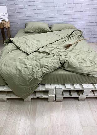 Постільна постіль страйп , оливковий