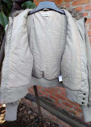 Куртка курточка укорочена парка з штучним хутром6 фото
