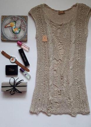 Ефектна шикарна бежева стильна туніка , жилетка італія