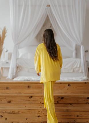 Желтая велюрова пижама желтый велюровый домашний костюм7 фото