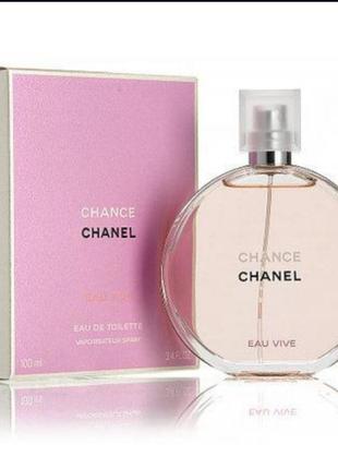 Туалетна вода chanel chance eau vive 50ml шанель шанс о вайв, жіночі французькі парфуми