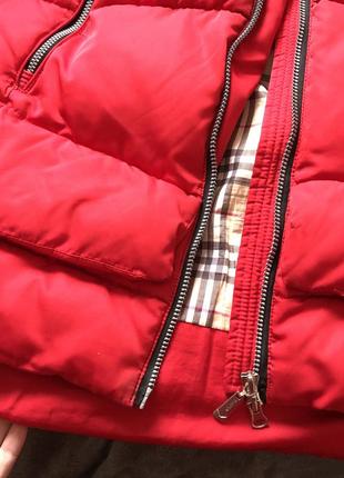 Куртка пальто зима красная4 фото