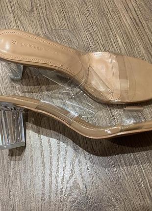 Прозорі босоніжки мюлі сабо zara  силіконові