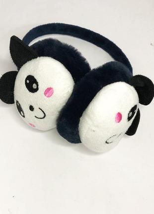 Меховые наушники панда2 фото