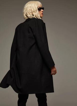 Кашемірове пальто жіноче, чорне4 фото