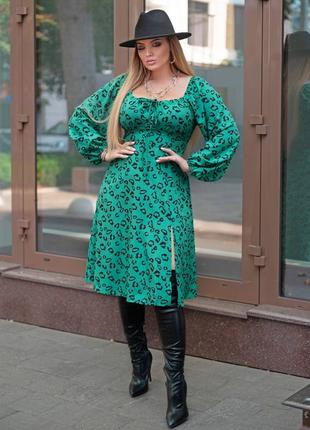 Модна жіночна  сукня зелена1 фото
