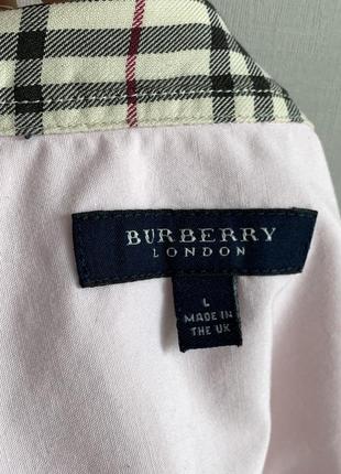 Рожева сорочка рубашка burberry оригінал в клітинку в клетку6 фото