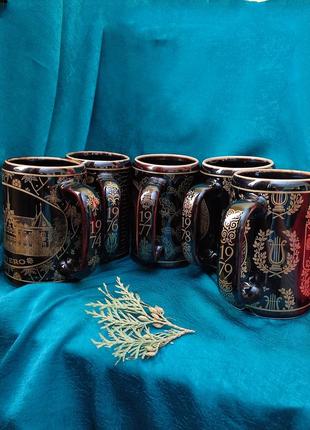 Коллекционные кружки для пива rorstrand arskrus 1979, 78, 77, 76 и 74 года2 фото
